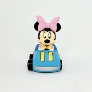 Disney Parks Minnie Mouse Rolling Toy Car Plastic Small Blue 3.25" x 4.25" 10mo+